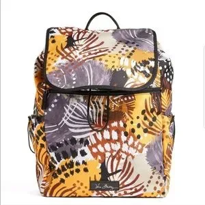 Vera Bradley Lighten Up Drawstring Backpack painted feathers *like new* Vera Bradley drawstring backpack in Painted Feathers #2 | eBay main image 2